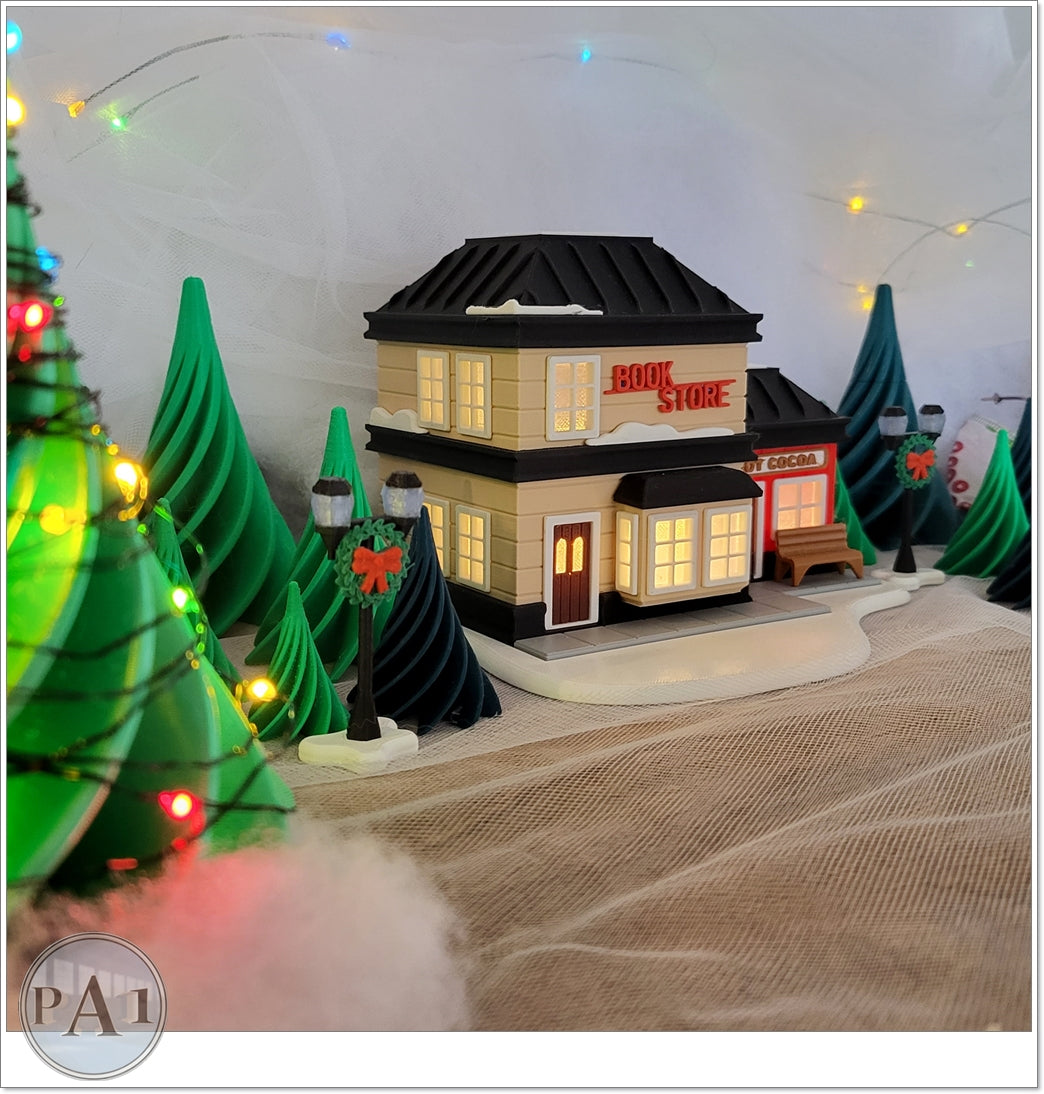 Book Store Hot Wheels Christmas Village Light Up