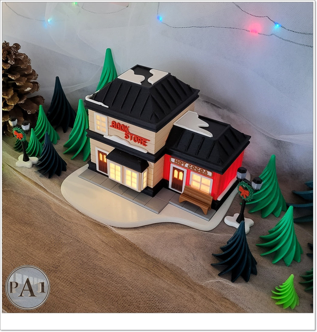 Book Store Hot Wheels Christmas Village Light Up