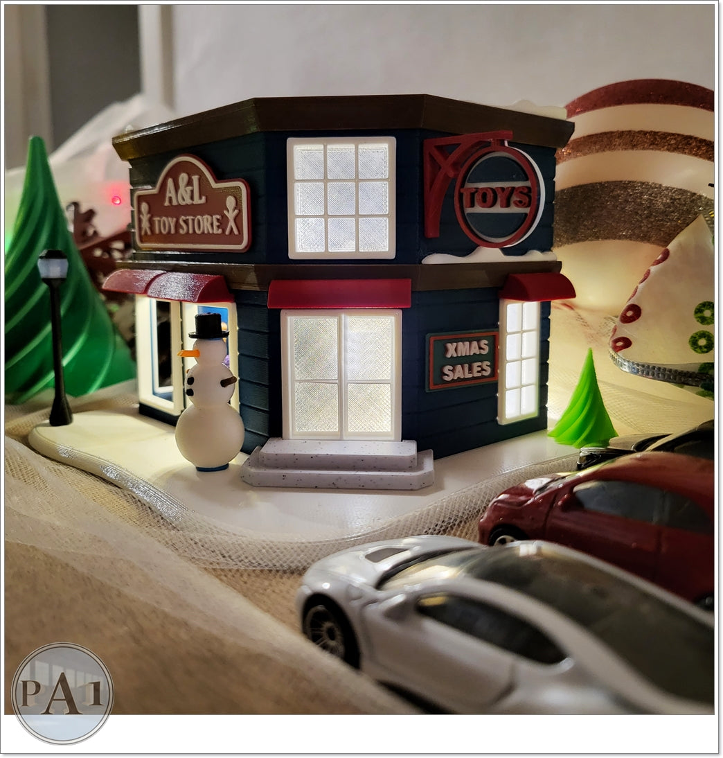 Toy Store Hot Wheels Christmas Village light Up