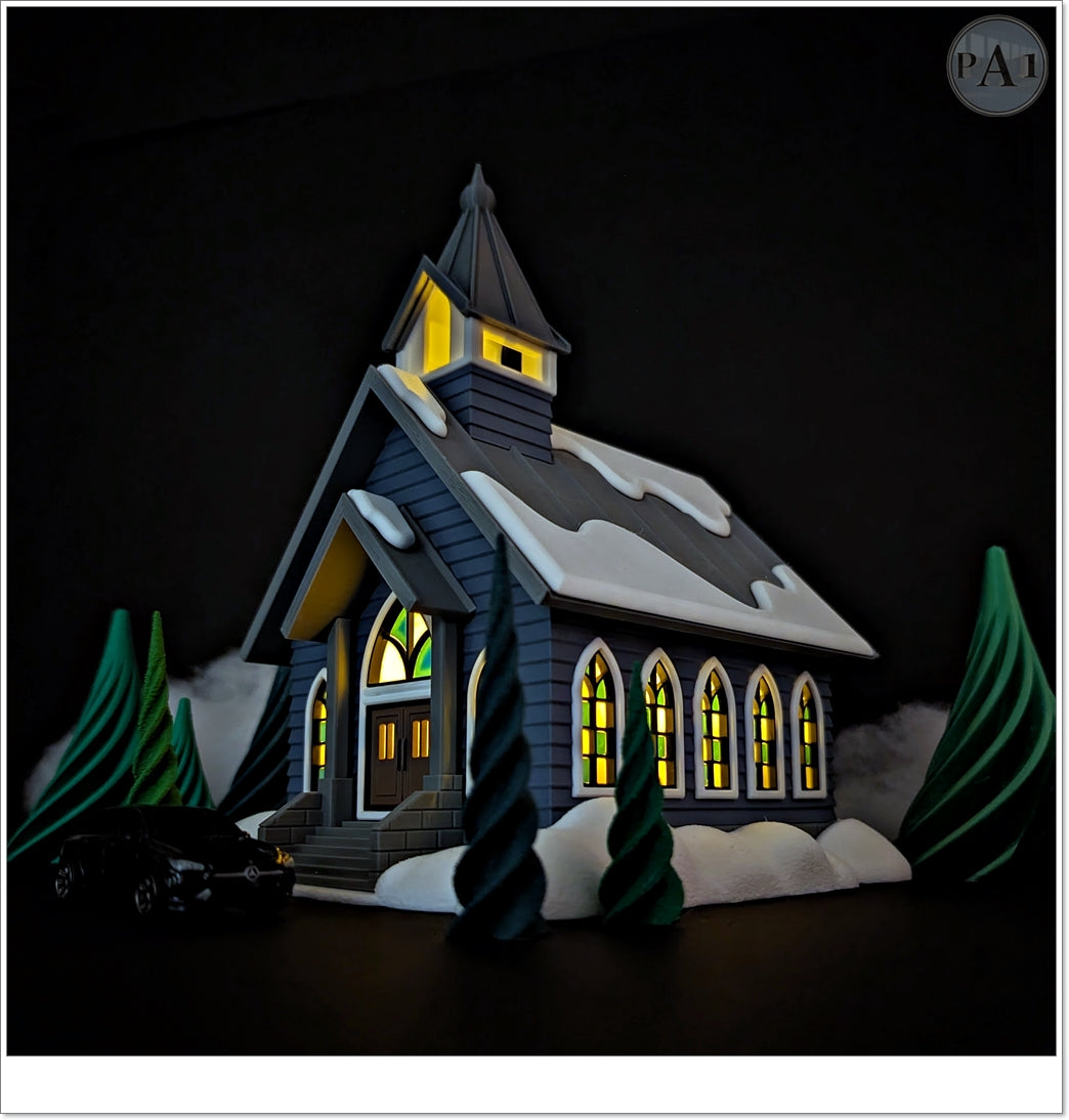 Church Hot Wheels Christmas Village Light Up