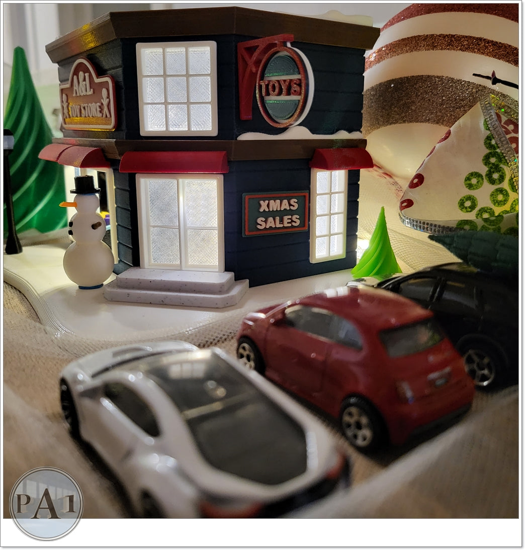 Toy Store Hot Wheels Christmas Village light Up