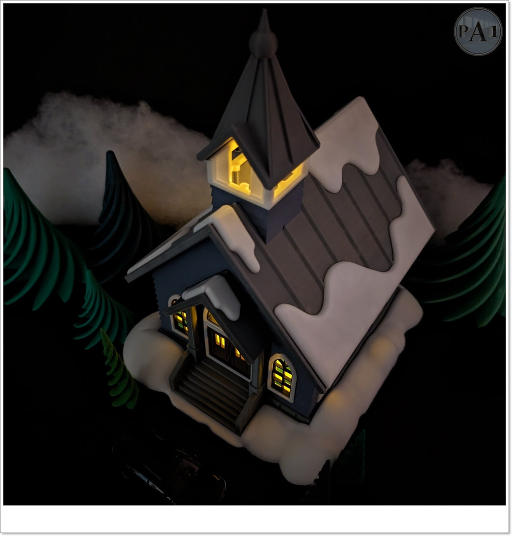 Church Hot Wheels Christmas Village Light Up