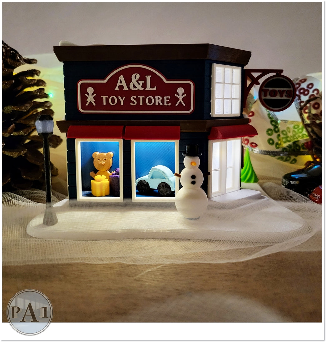 Toy Store Hot Wheels Christmas Village light Up