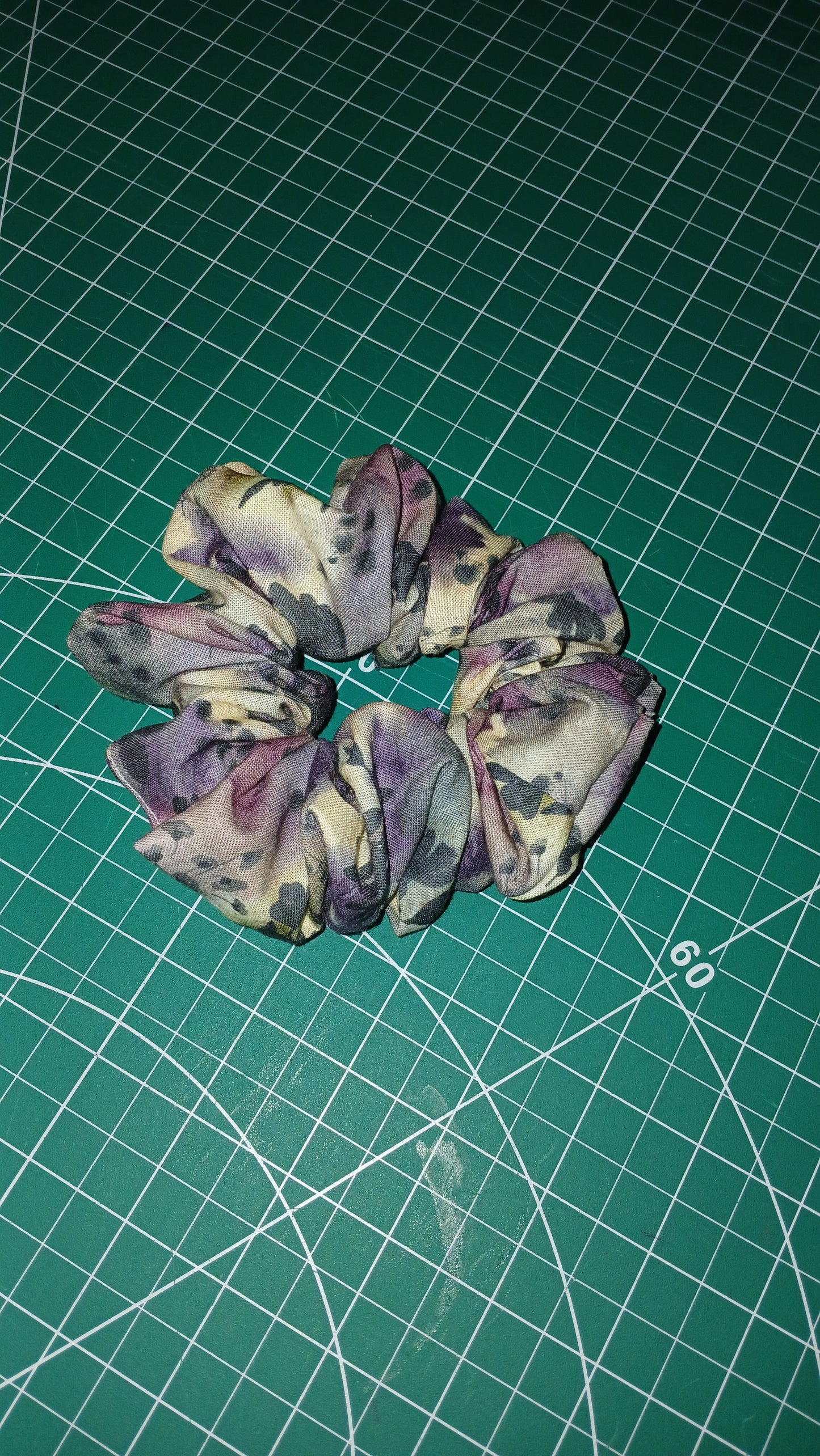 Purple Floral Scrunchie