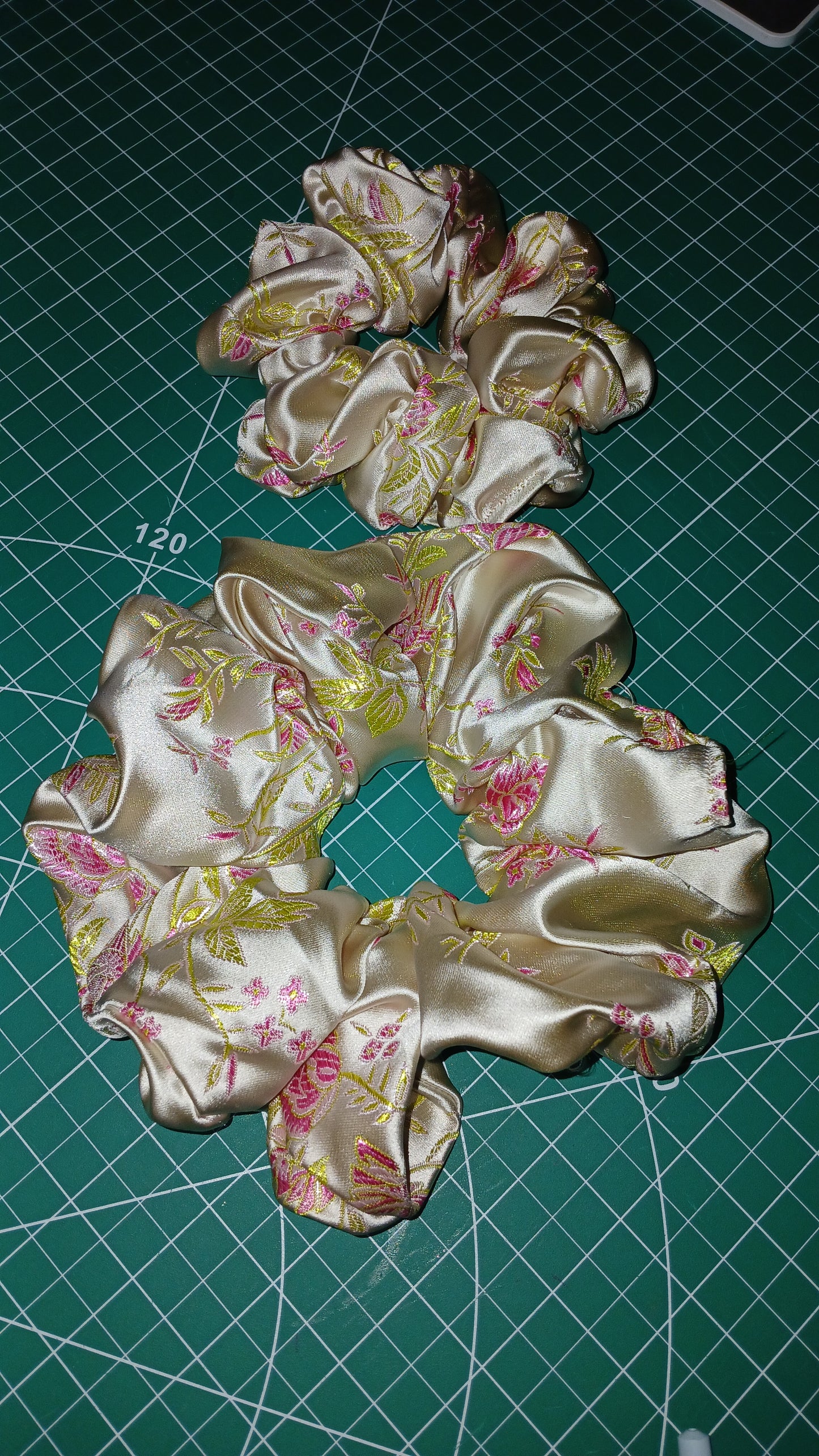 Silky Floral Scrunchie