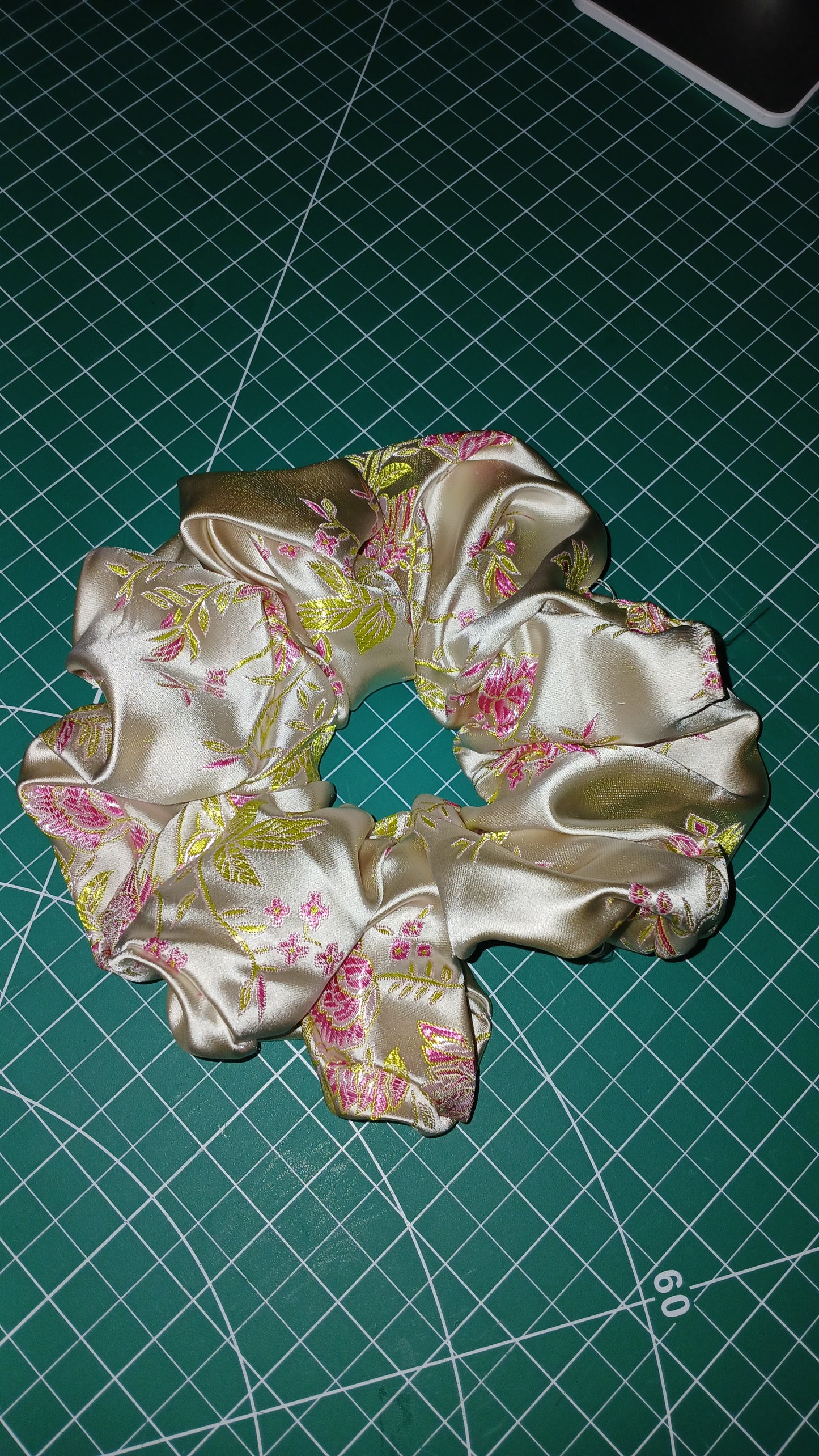 Silky Floral Scrunchie
