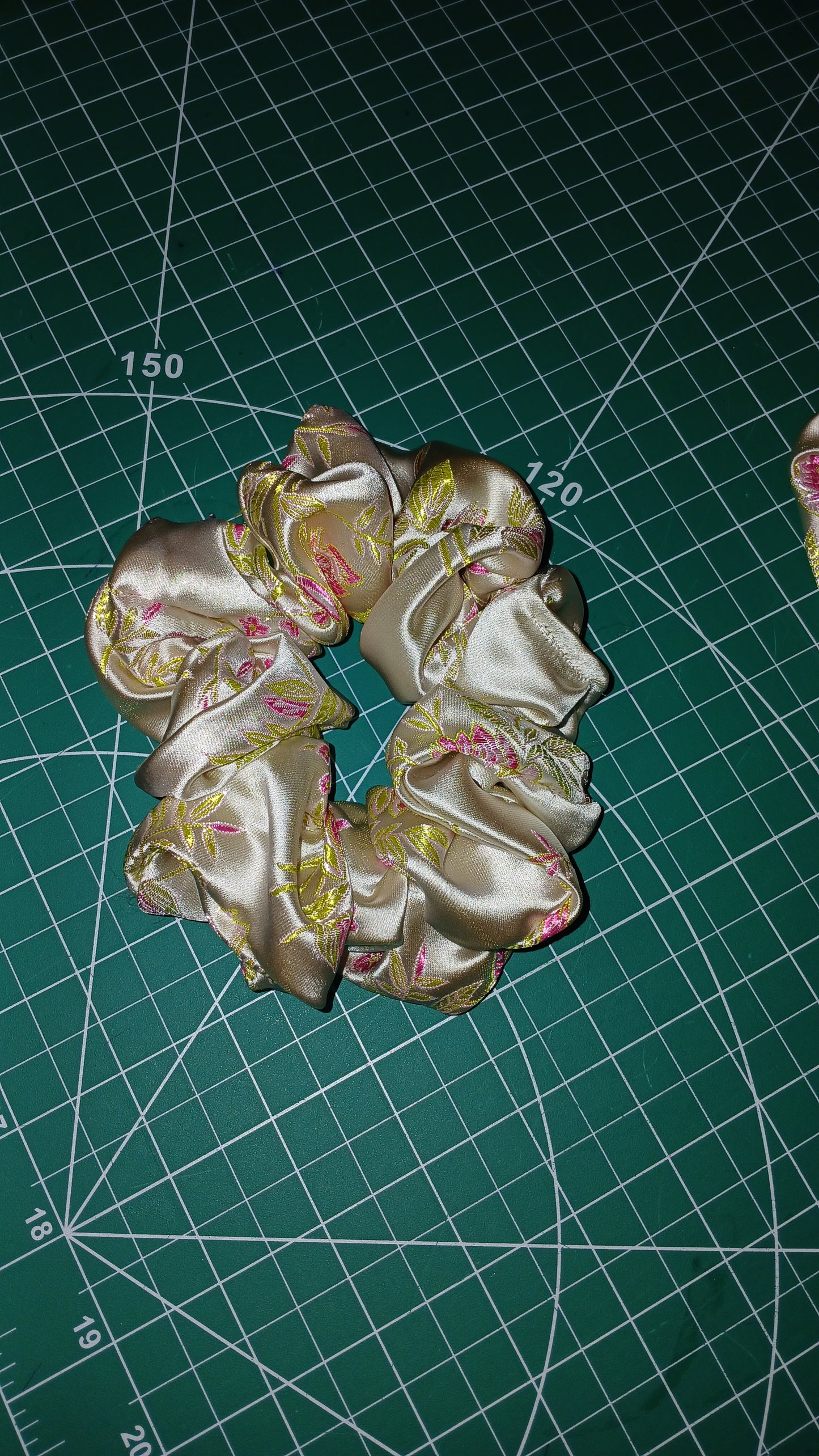 Silky Floral Scrunchie