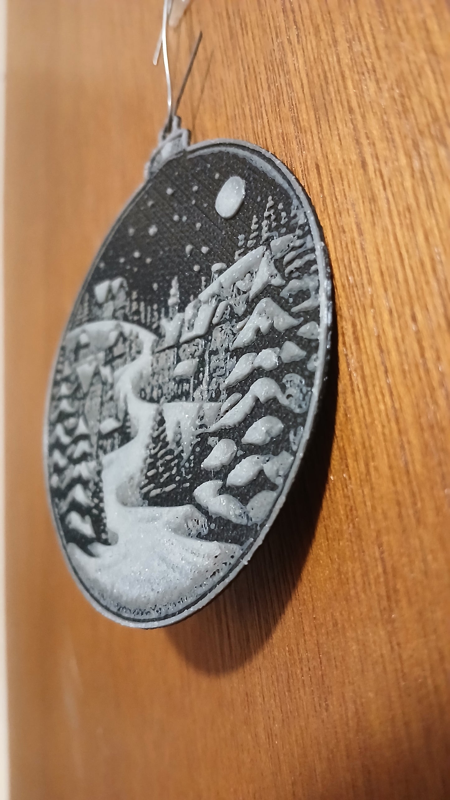 Winter Christmas Village Ornament | Hueforge Ornaments | 3d Effect Printed Ornament