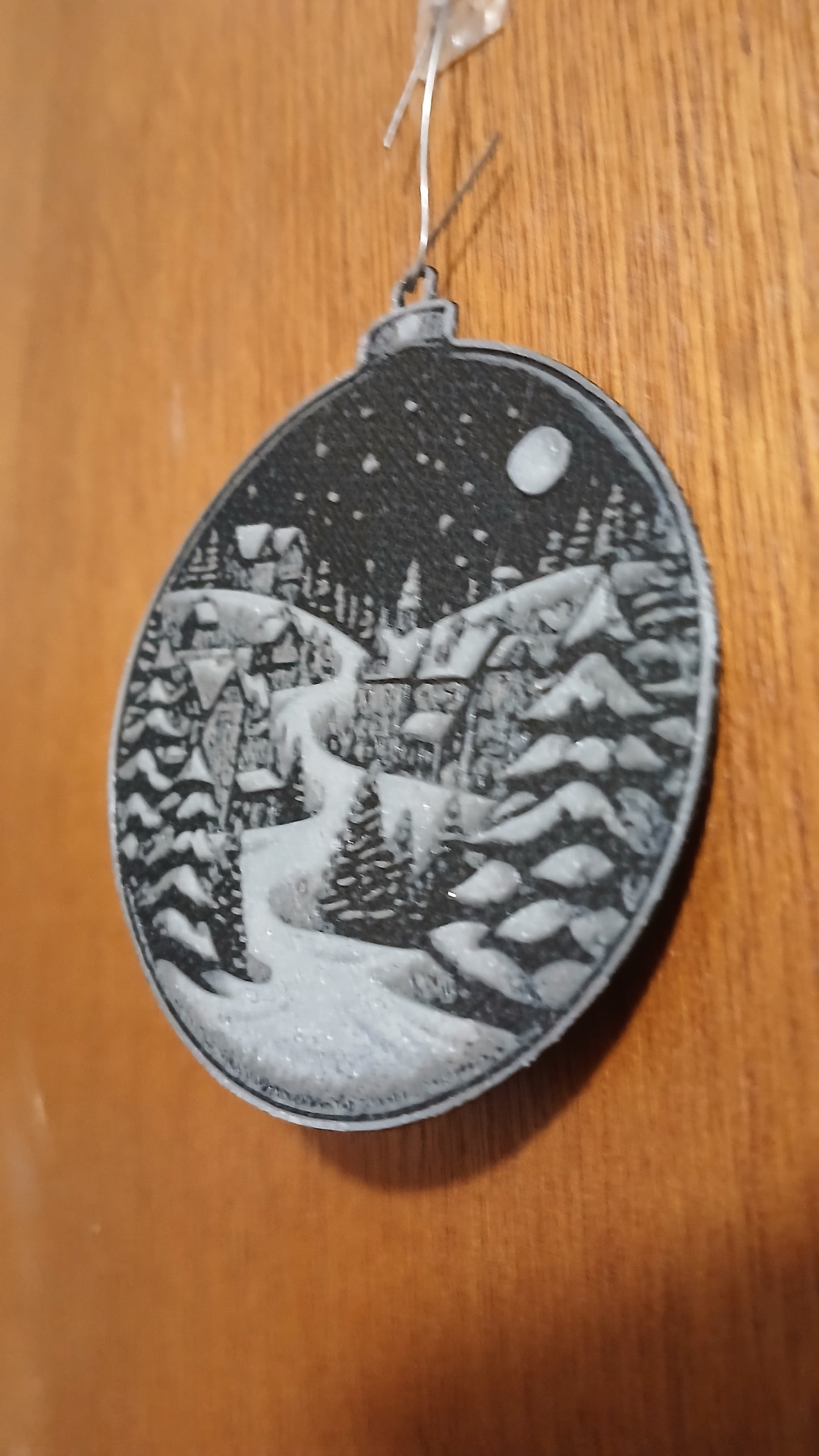 Winter Christmas Village Ornament | Hueforge Ornaments | 3d Effect Printed Ornament