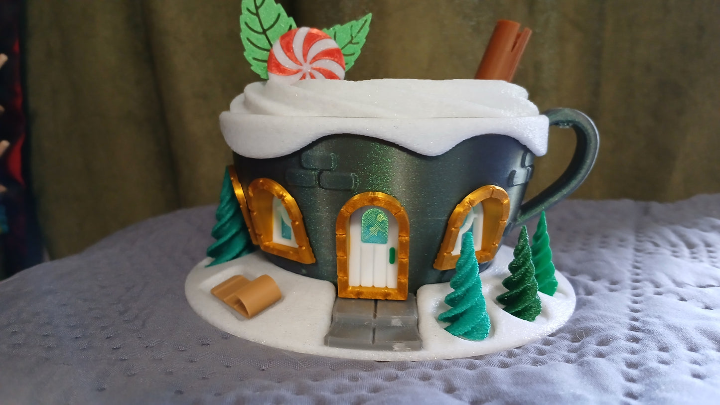 Hot Coco House 2 Light Up Fairy Garden Statue
