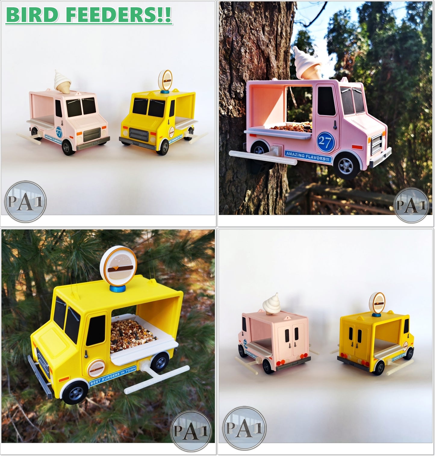 Ice Cream Food Truck Bird Feeder