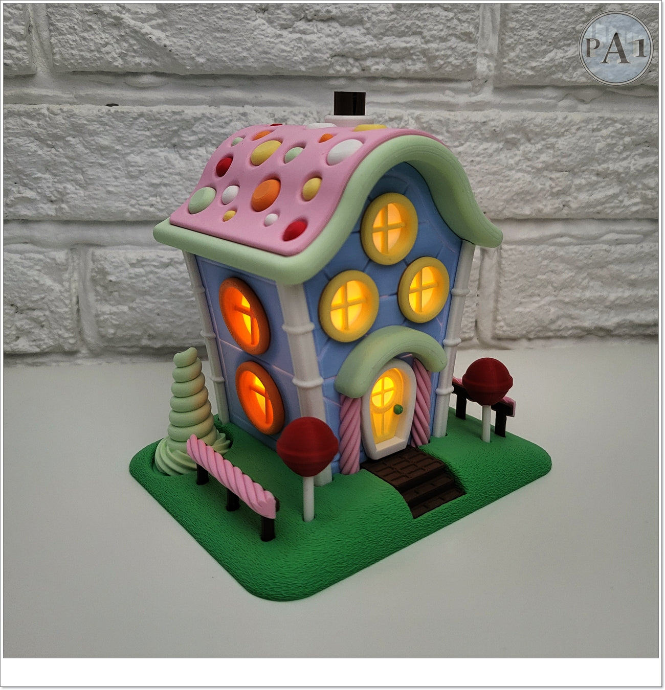 Candy House Light Up Fairy Garden Statue