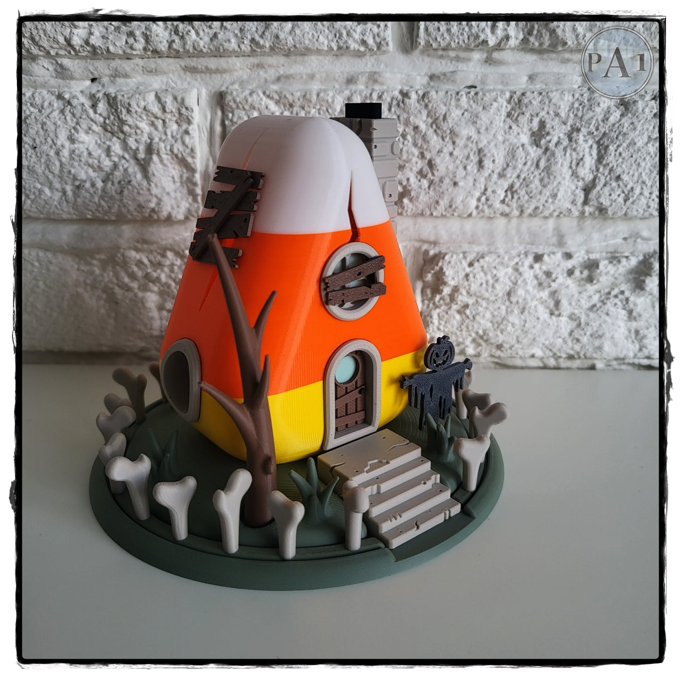 Candy Corn House Statue