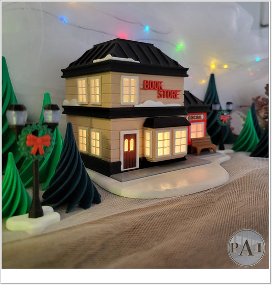 Book Store Hot Wheels Christmas Village Light Up