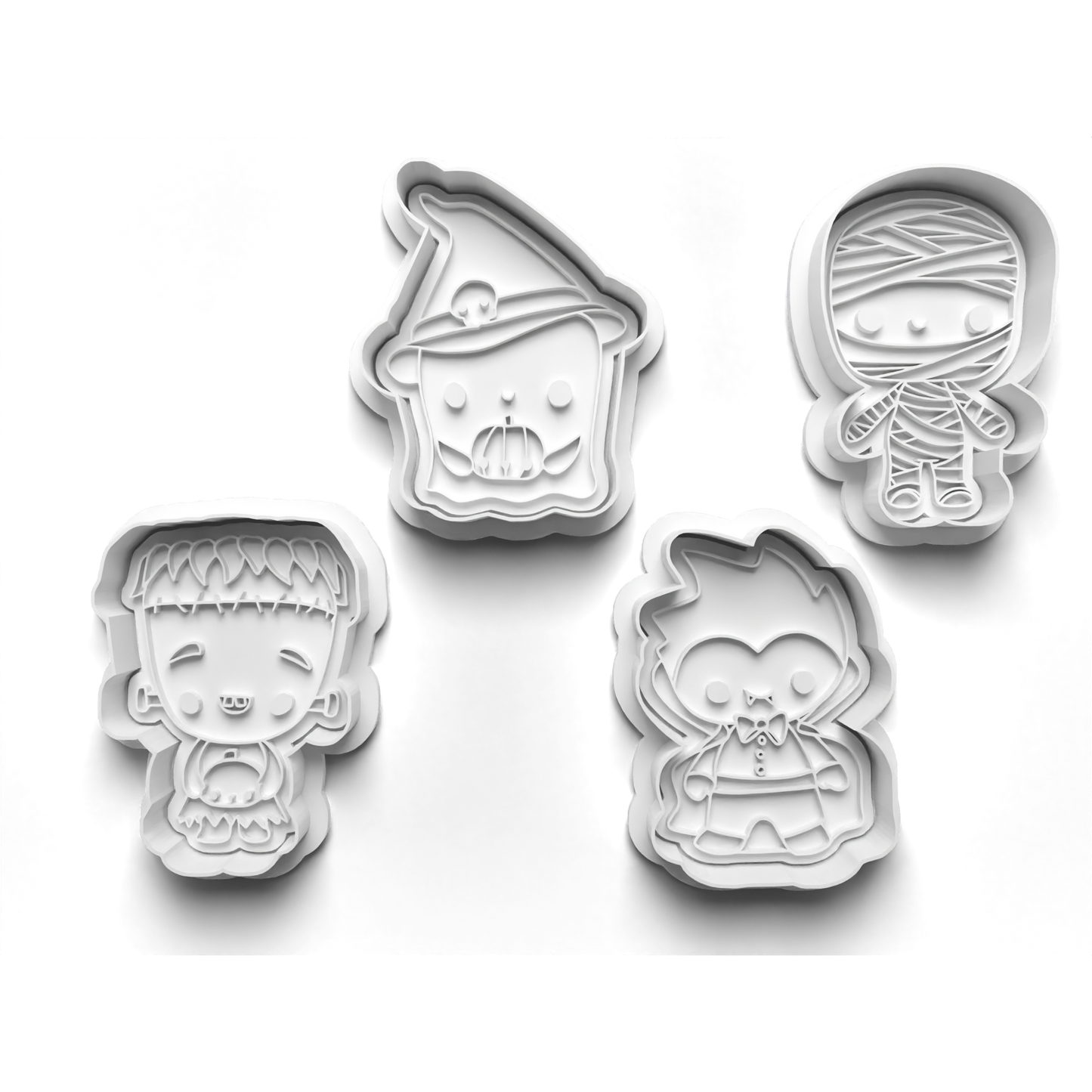 Halloween Monsters Cookie Cutter Stamp Set