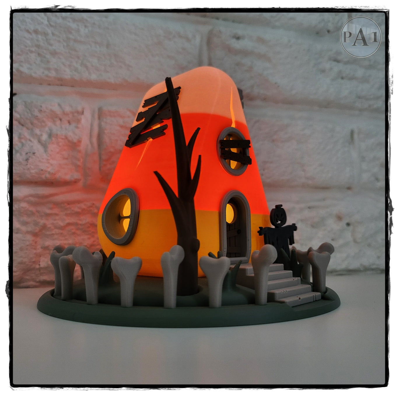 Candy Corn House Statue