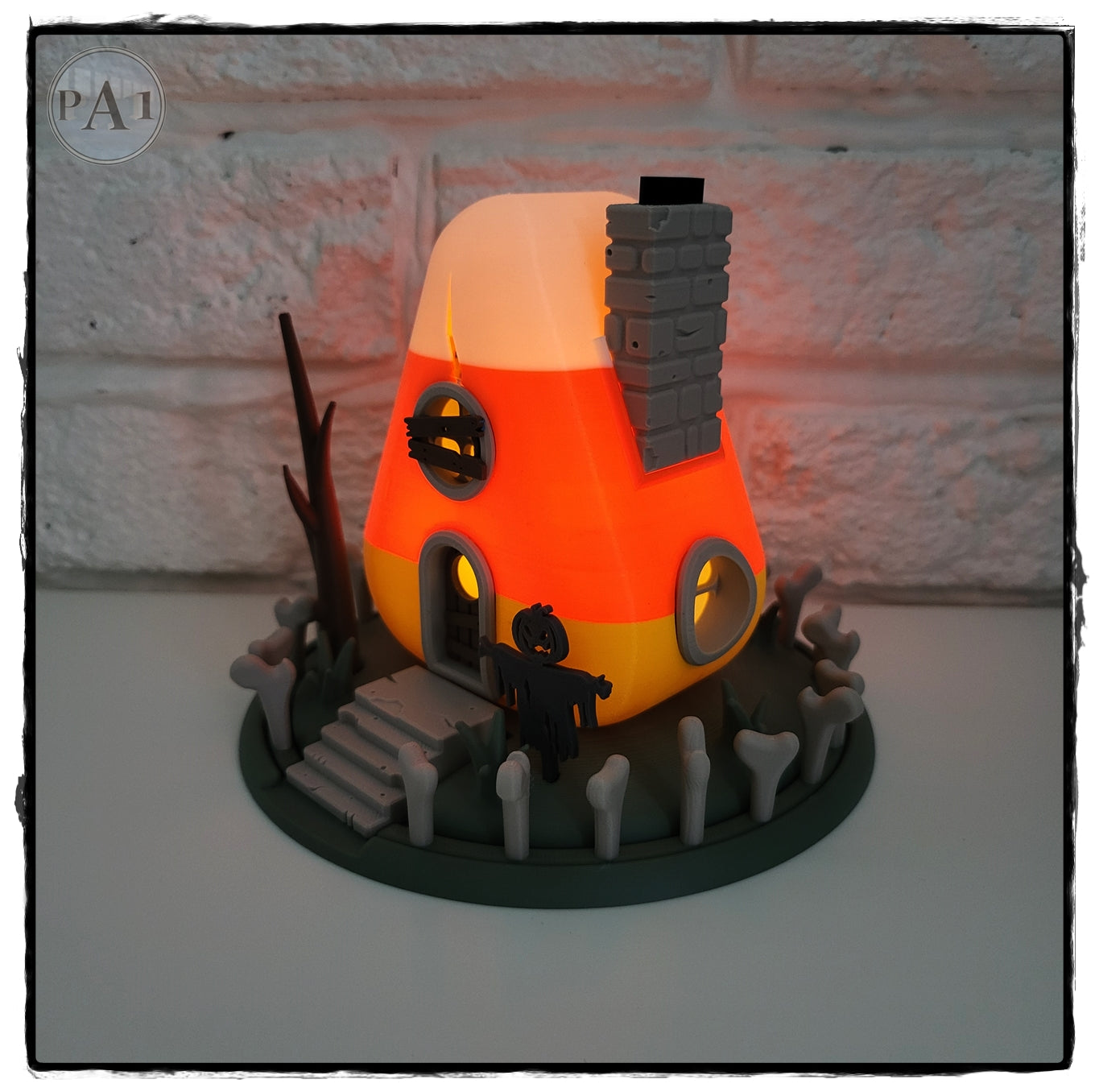 Candy Corn House Statue