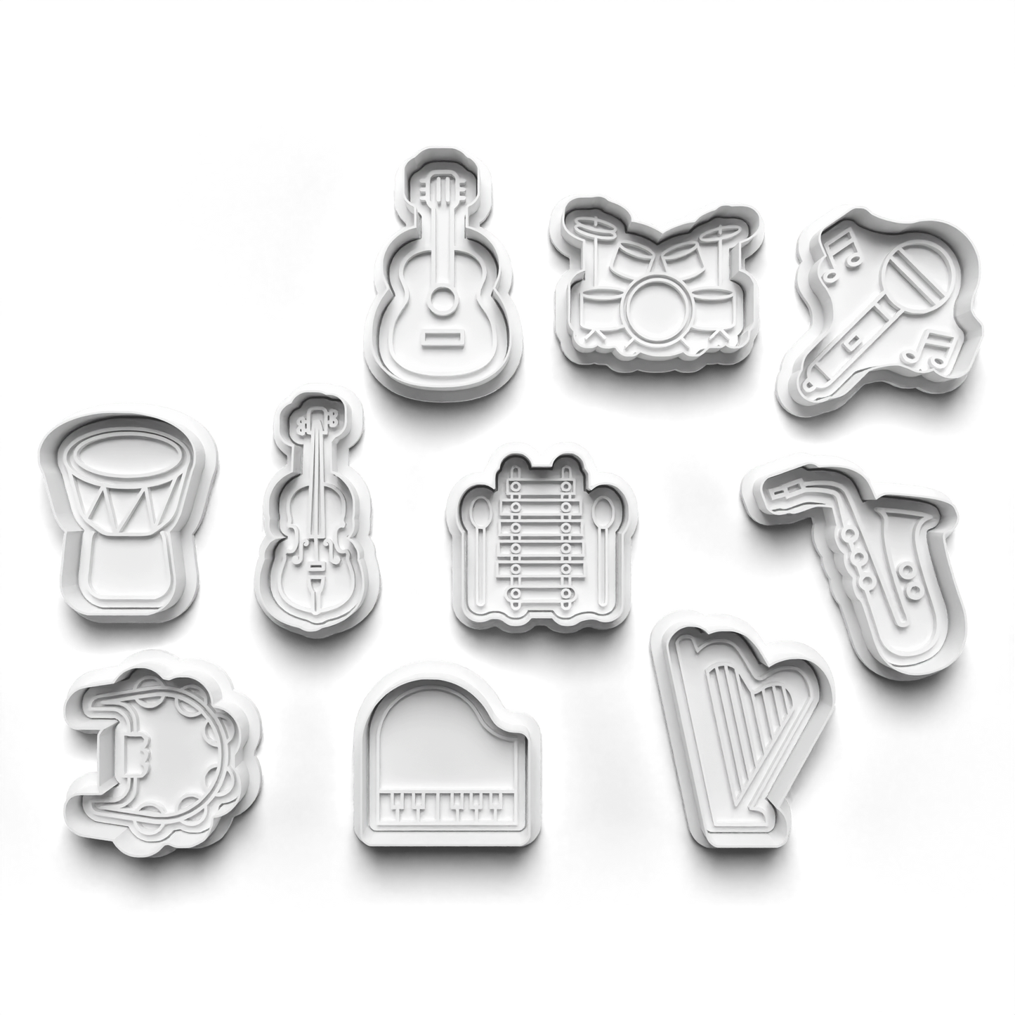 Musical Instruments Cookie Cutter Stamp Set