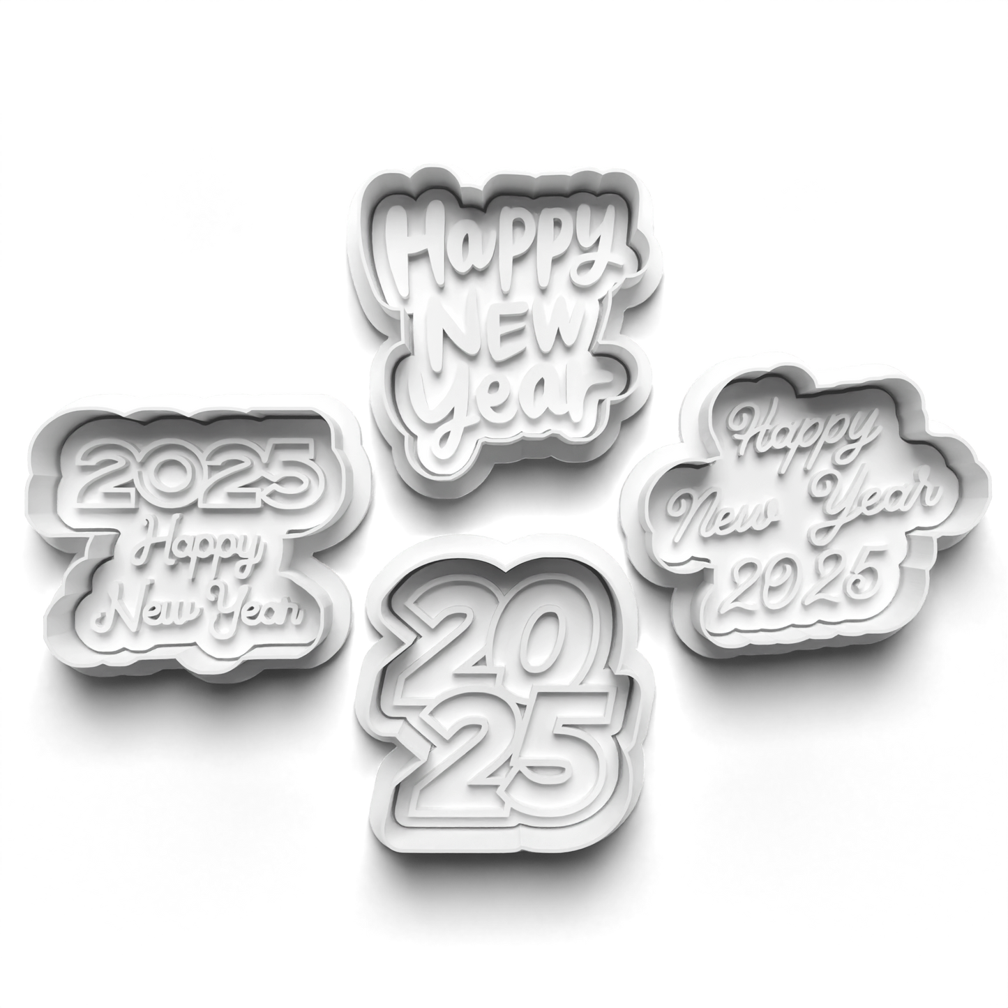 New Years 2025 Cookie Cutter Stamp Set