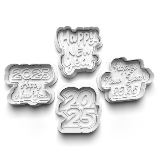 New Years 2025 Cookie Cutter Stamp Set