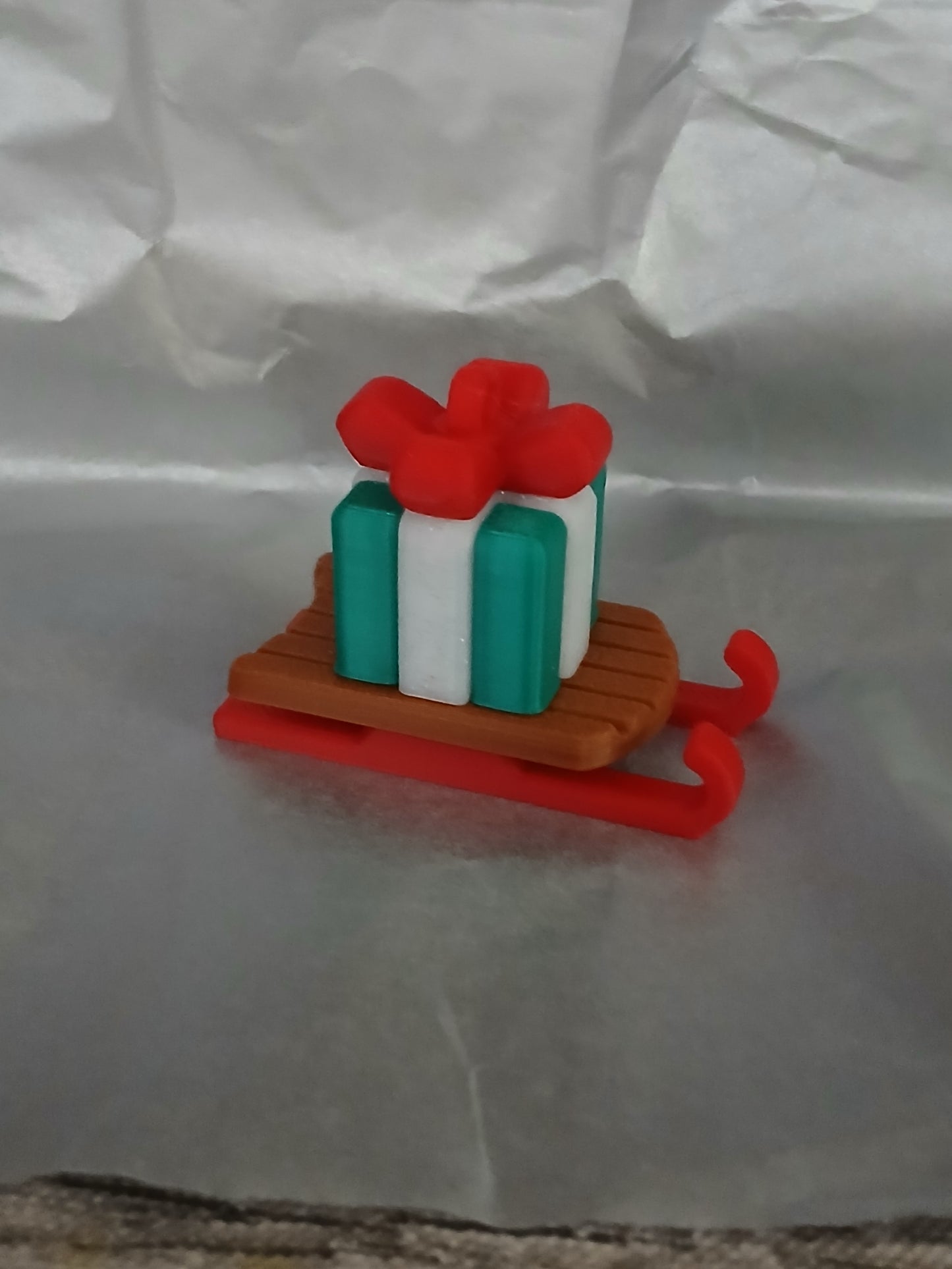 Mini Gingerbread Gift Sled Christmas Ornaments