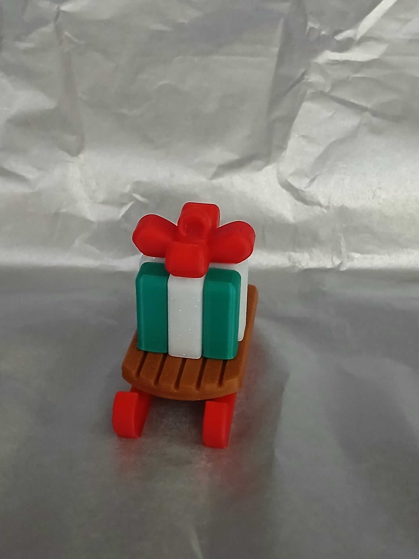 Mini Gingerbread Gift Sled Christmas Ornaments