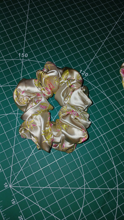 Silky Floral Scrunchie