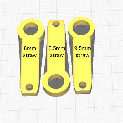 Straw Topper Attachment for Charm | STL File for 3D Printing 8mm 8.5mm 9.5mm straw | straw cap | topper | Digital Download