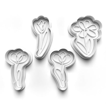 Spring Flowers Cookie Cutter Stamp Set