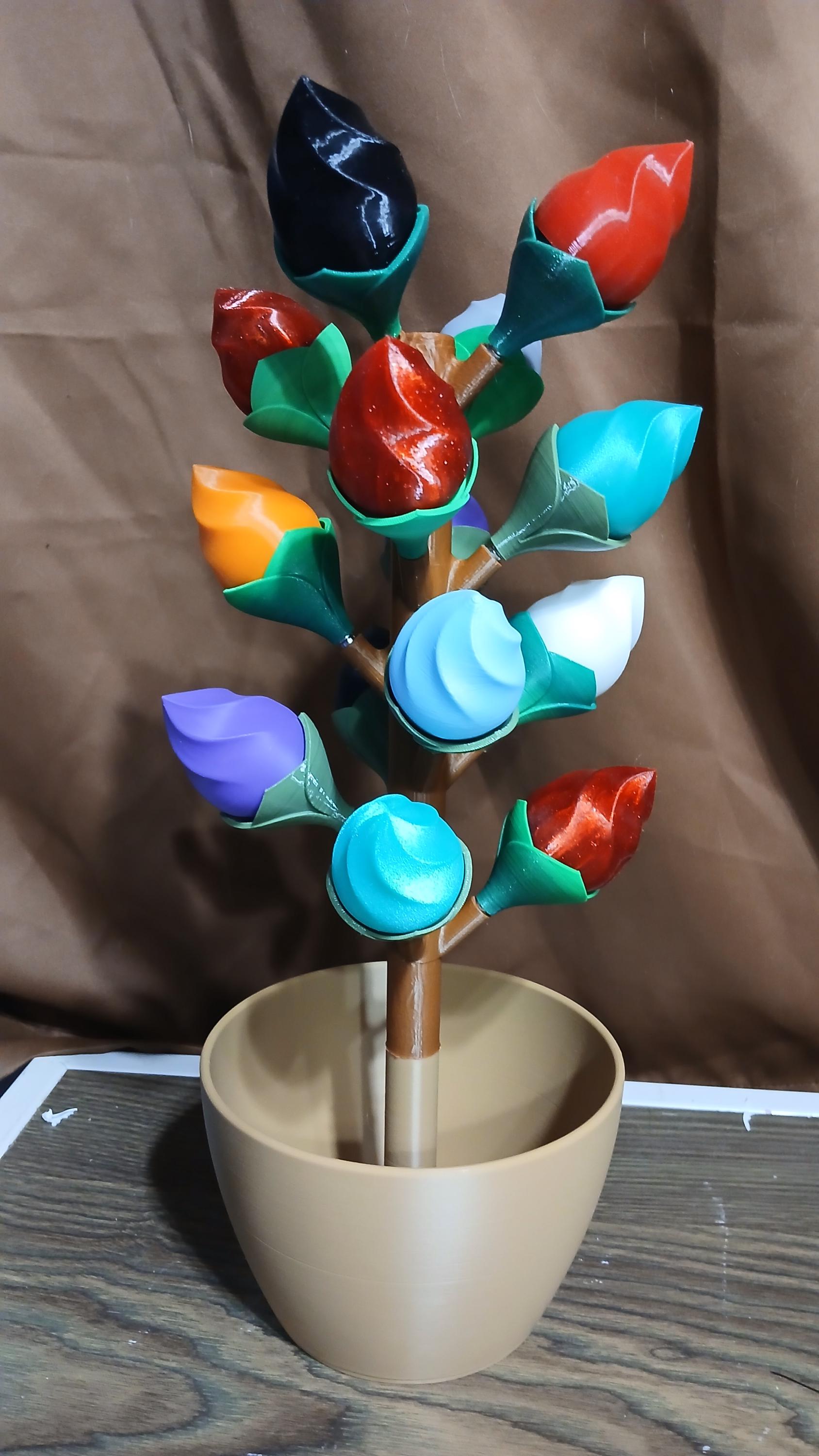 Large AM PM Budsy Flower Pill Organizer | 3D Printed Weekly Medication Box | Magnetic Bloom Flowers