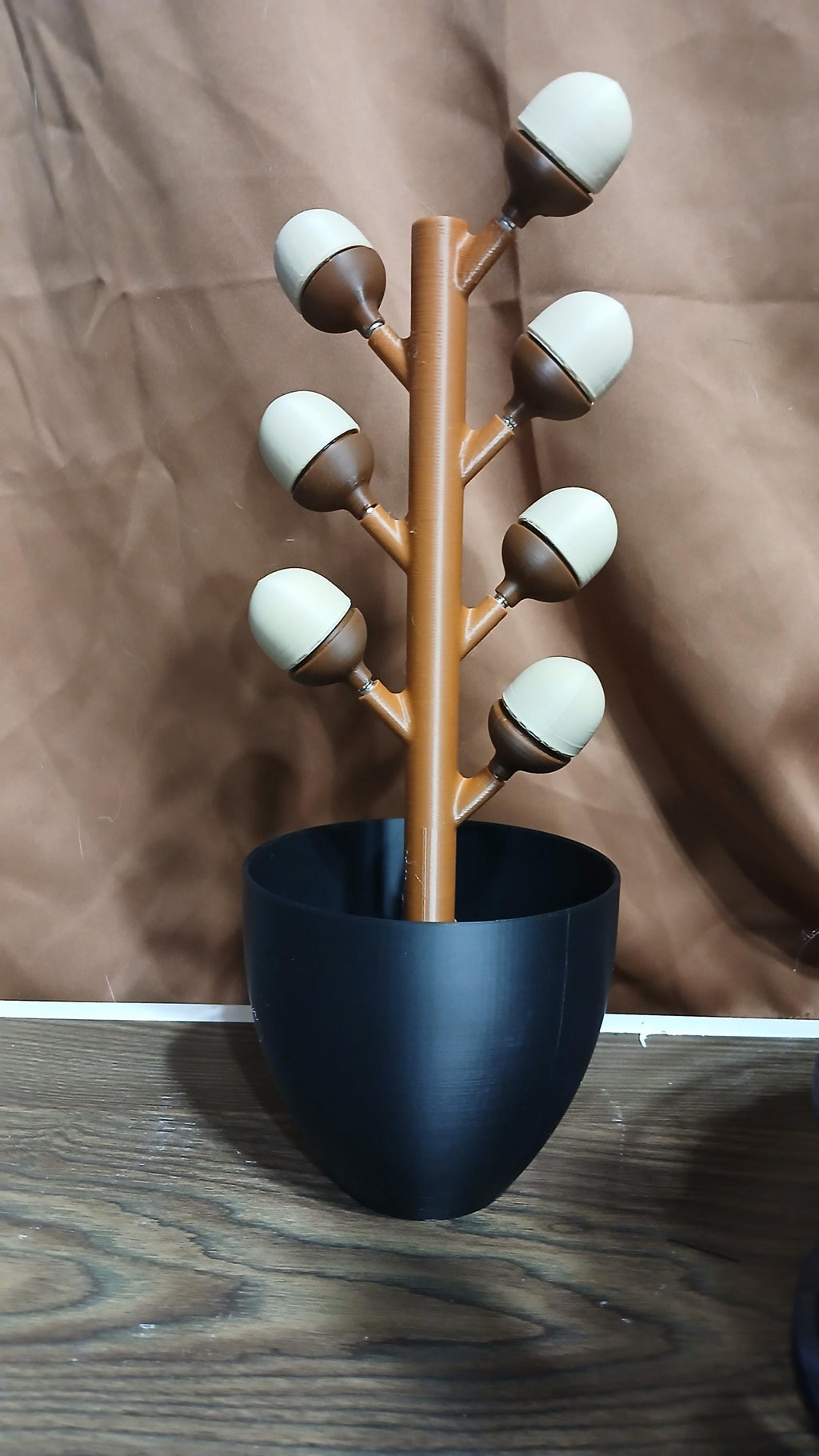 Oak Acorn Flower Pill Organizer | 3D Printed Weekly Medication Box | Magnetic Bloom Flowers