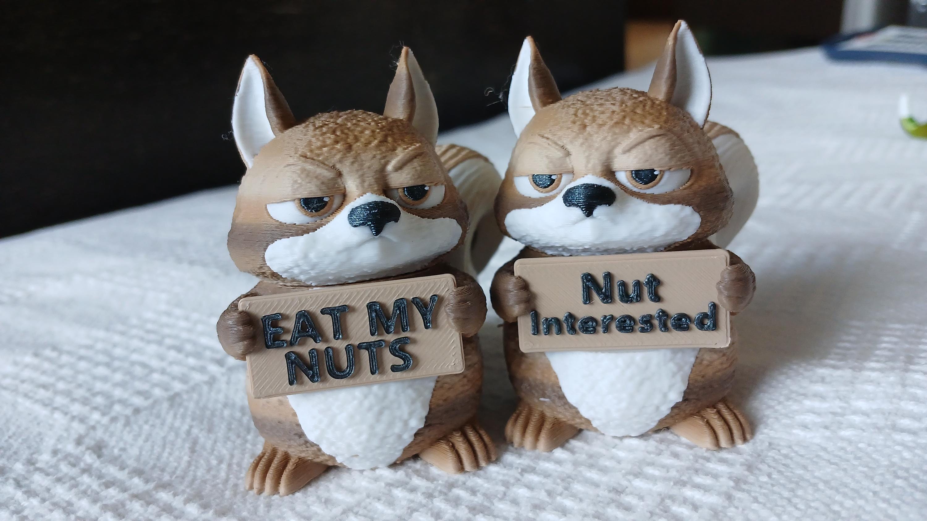 Squirrel Animals with Attitude Collectible Statue – 3D Printed PLA/PETG Desk Decor