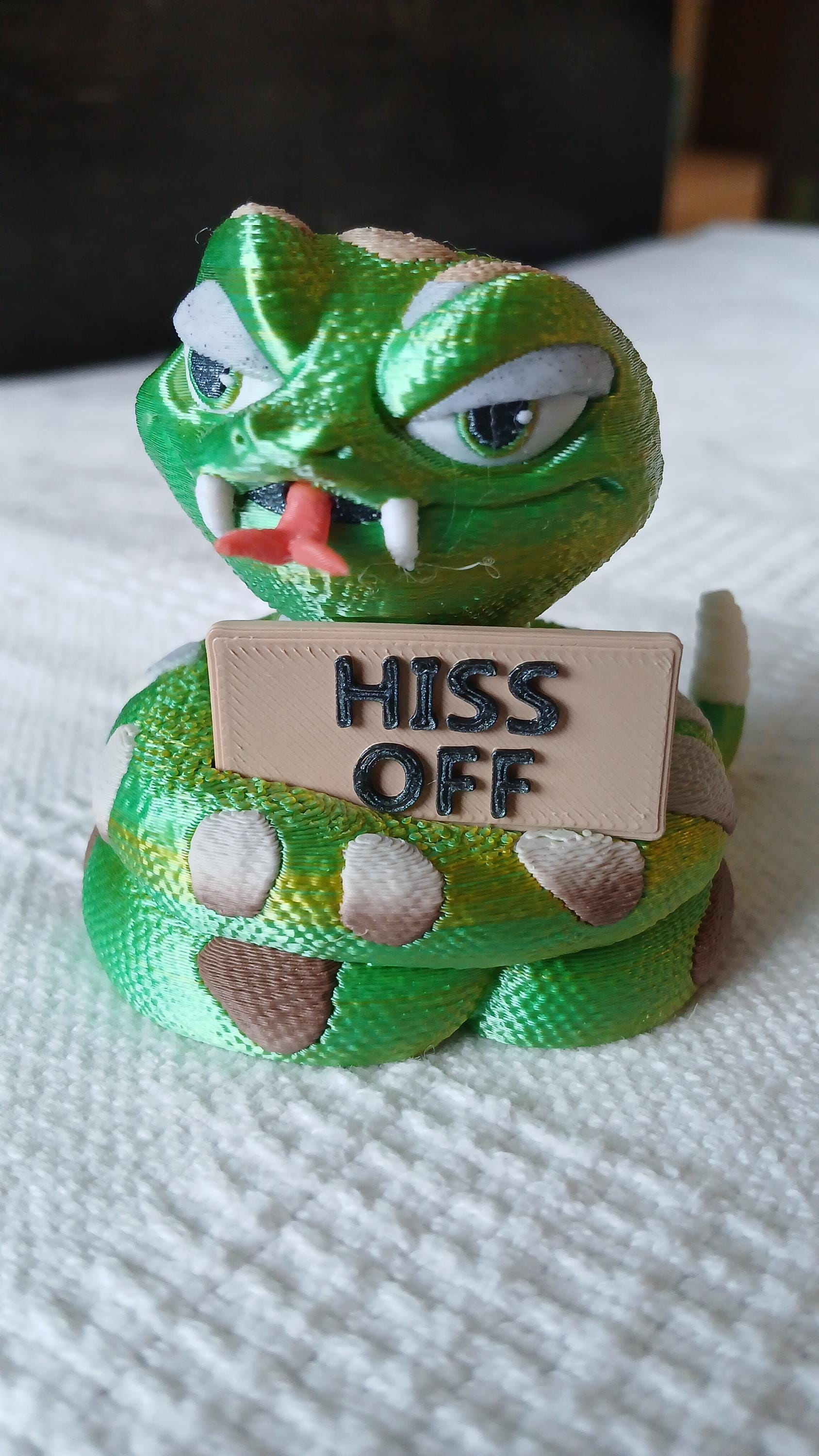 Snake Animals with Attitude Collectible Statue – 3D Printed PLA/PETG Desk Decor