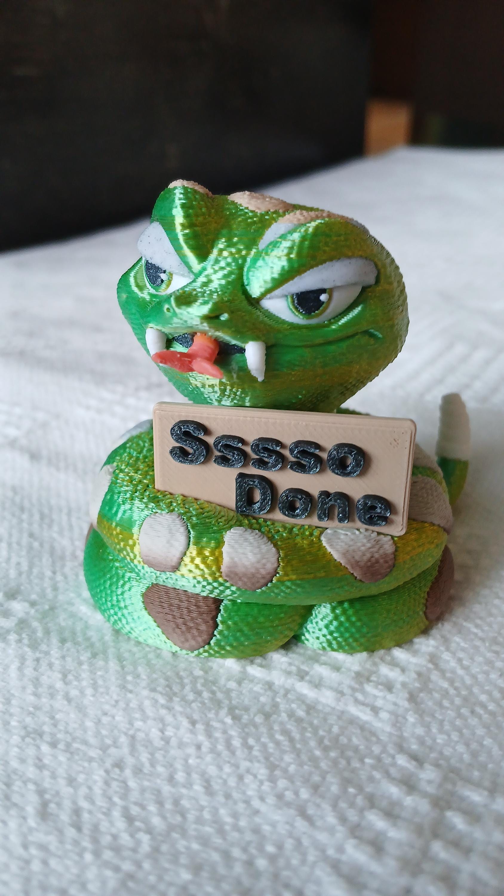 Snake Animals with Attitude Collectible Statue – 3D Printed PLA/PETG Desk Decor