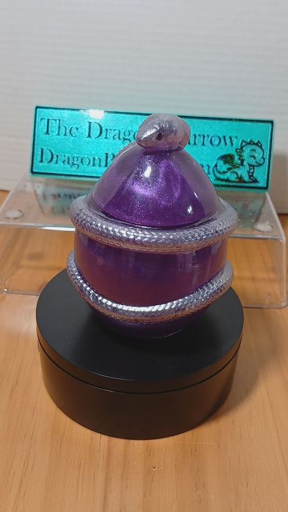 Snake Egg Statue Container | Purple Silver