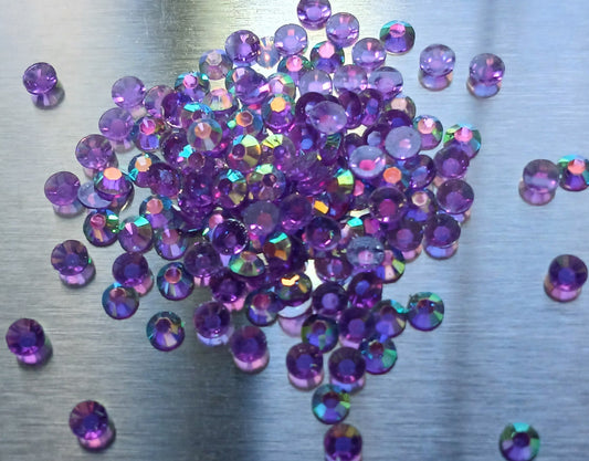 Dark Purple AB Transparent Resin Flatback Rhinestones