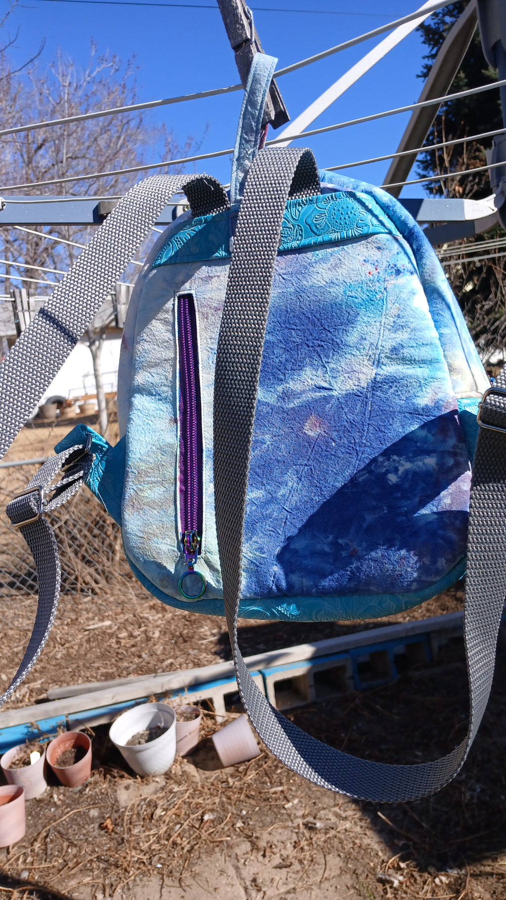 Tie Dye Crystals Backpack Purse