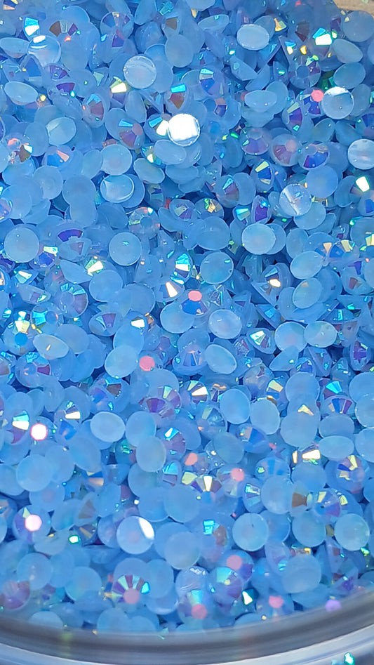 Light Blue AB Resin Flatback Rhinestones