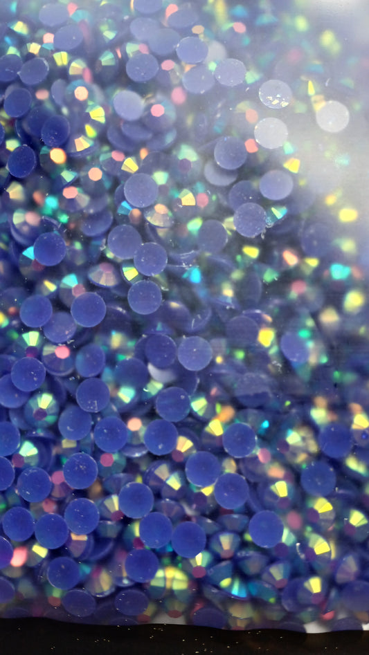 Royal Blue AB Transparent Resin Flatback Rhinestones