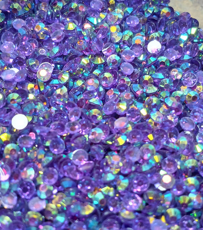 Dark Purple AB Transparent Resin Flatback Rhinestones