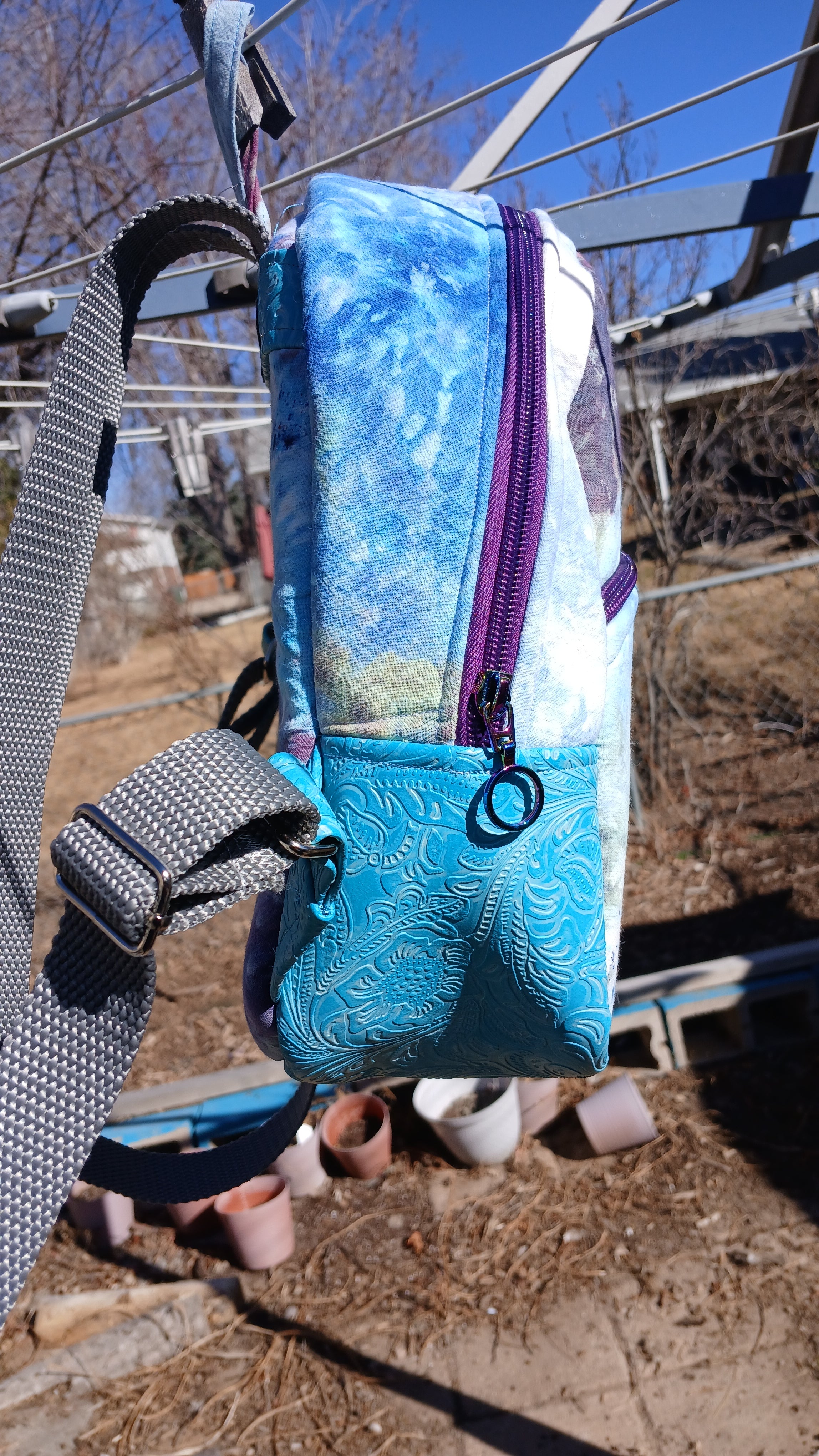 Tie Dye Crystals Backpack Purse