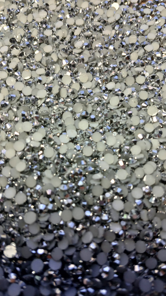 Silver Resin Flatback Rhinestones