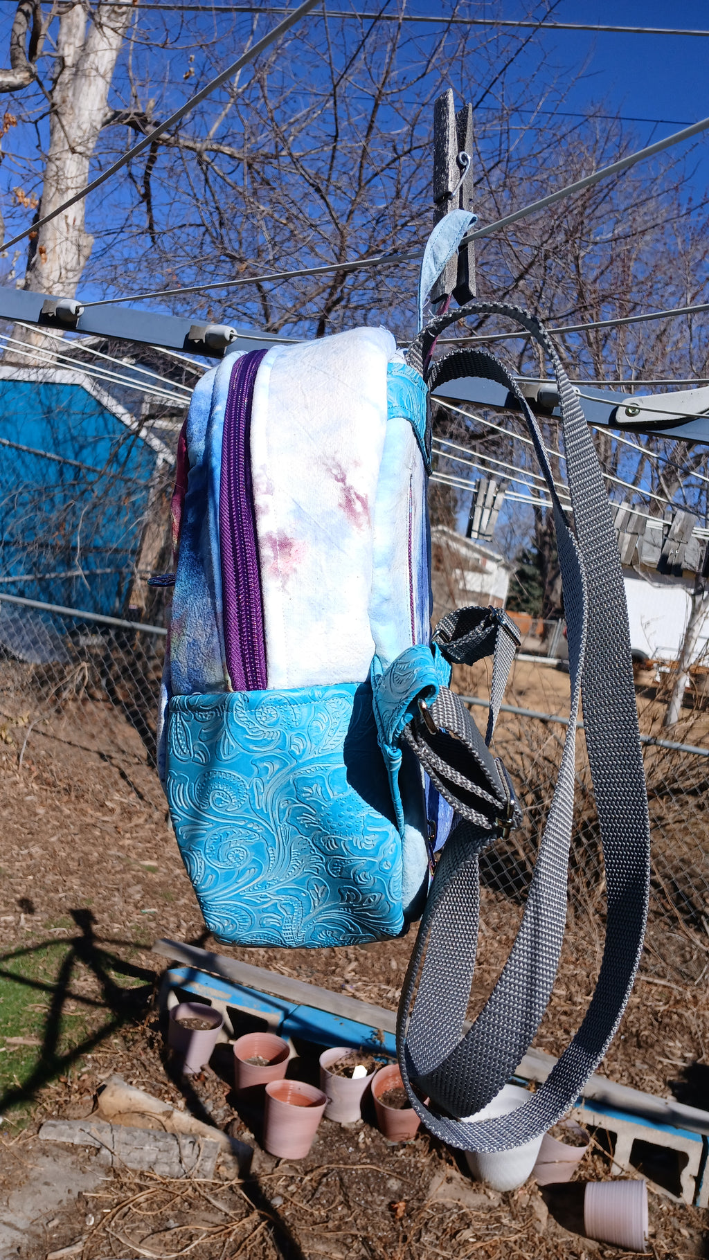 Tie Dye Crystals Backpack Purse