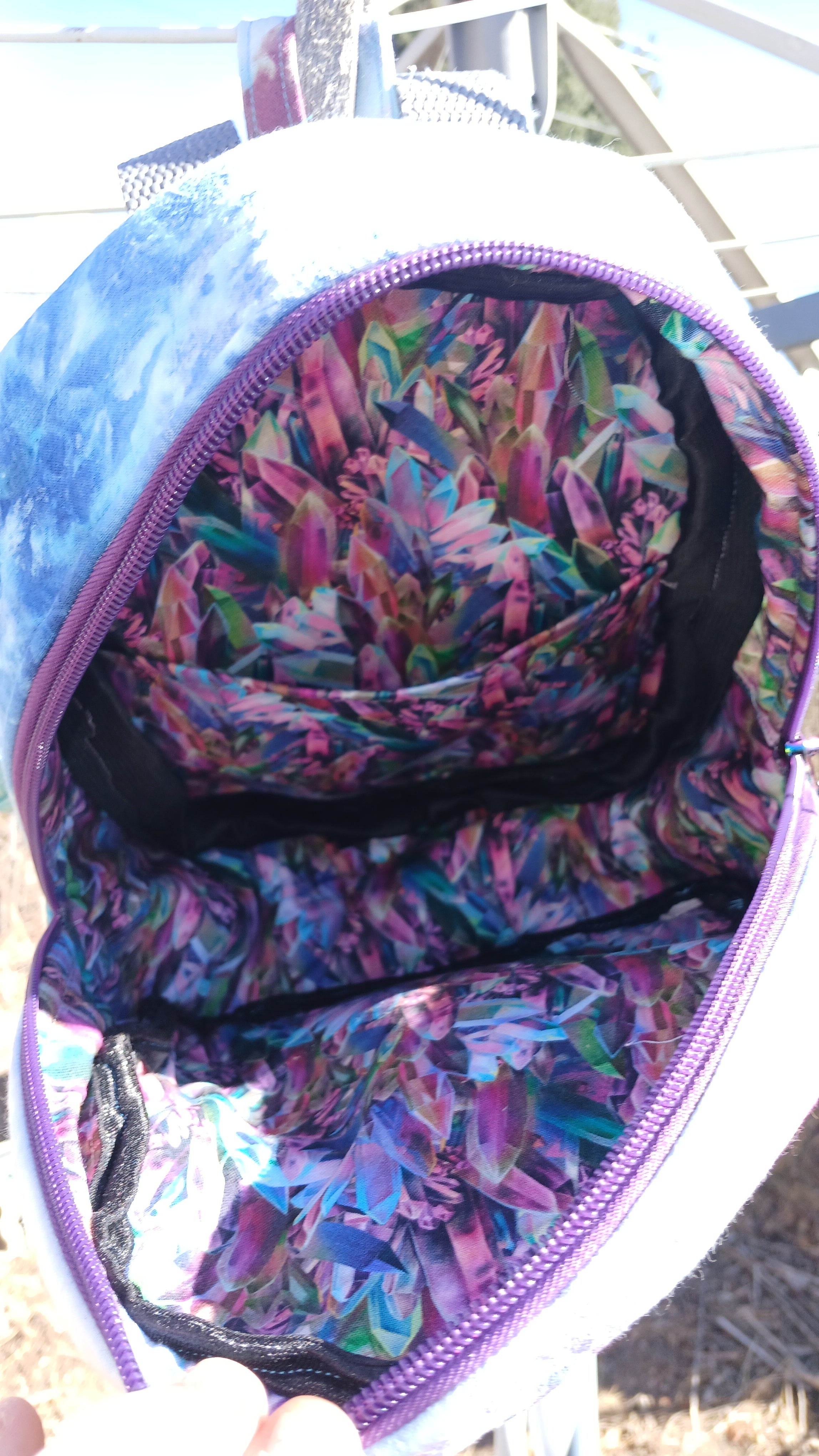 Tie Dye Crystals Backpack Purse
