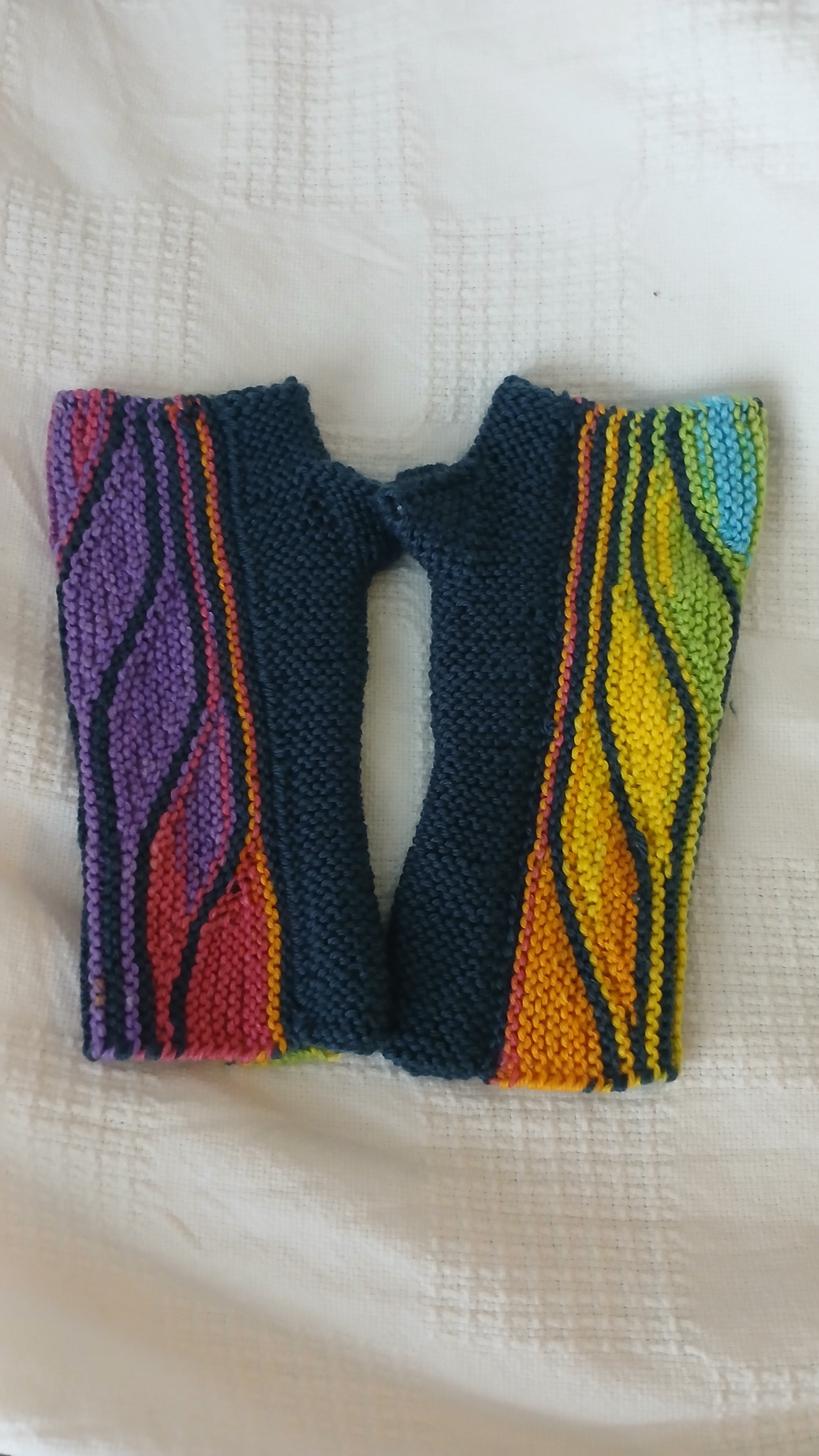 Waves Fingerless Gloves